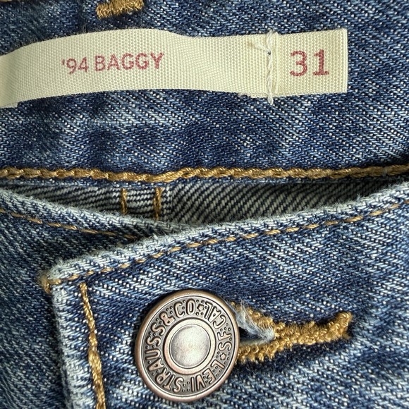 Levi's 94 Baggy Jeans Dark Wash Denim Women's Size 31 Grunge Skater Boho Cotton - Picture 2 of 10